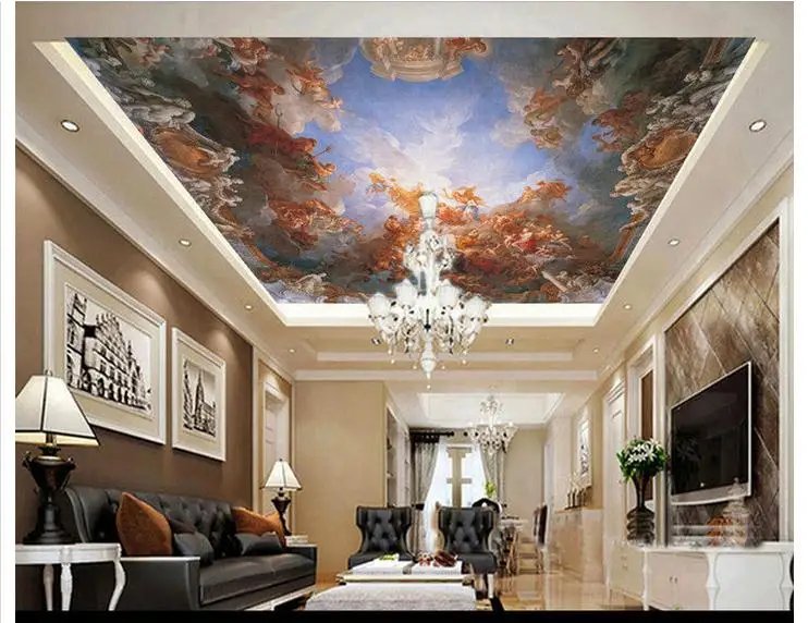 

Индивидуальные 3d обои 3d потолочные обои фрески Hercules небеса Европейский стиль потолок one. why росписи украшения