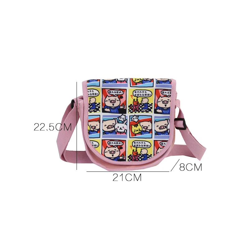 Youda студент Harajuku стиль Crossbody Холщовая Сумка Мультфильм простой Женский сумки на