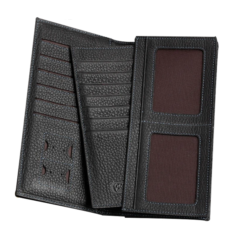 Contact's бумажник мужчины натуральная кожа держатель карты монета 2017 черные туфли