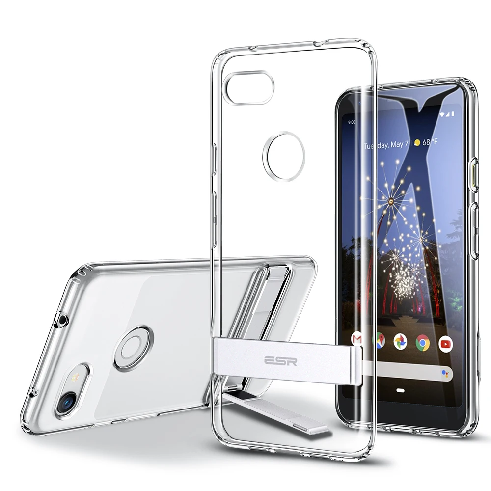 ESR металлический чехол с подставкой для Google Pixel 3a 3a XL бизнес-чехол противоударный гибкий ТПУ чехол для телефона для Google Pixel 3 3XL 4 XL - Цвет: Transparent