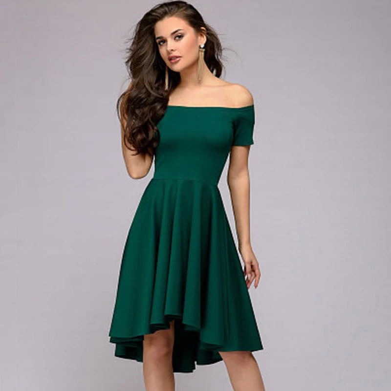 2018 Сексуальная с плеча асимметричный подол летнее платье Для женщин элегантный