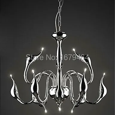 

LED G4 120W Swan Design Chandelier 12 Light, Creative Golden Metal Electroplating 110-240v Free Shipping