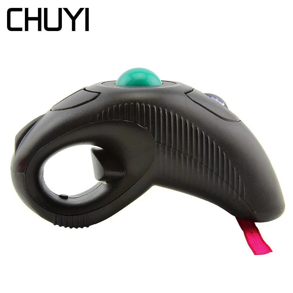 

CHUYI Wireless Mouse Finger Trackball Mause Hand-held Portable Mice With Laser Pointer 7 Buttons For PC TV Box Project Teaching