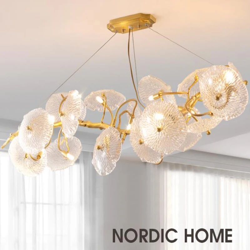 Европейский стиль все медный светодиодный подвесные светильники Nordic ветви
