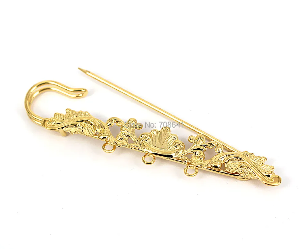 Разноцветные булавки с 3 петлями Размеры 75x7 мм|filigree flower|pin blankdiy findings |