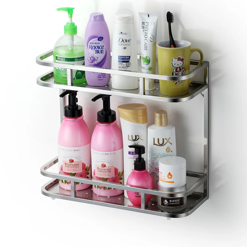 Аксессуары для ванной комнаты Нержавеющая сталь бутылок полки душ стеллаж