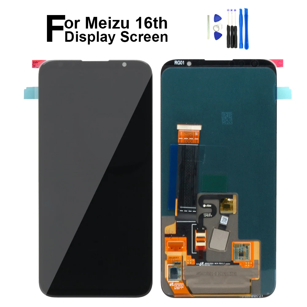 ЖК дисплей для Meizu 16th сенсорный экран с рамкой 6 0 дюйма 16 M882H M882Q запасные