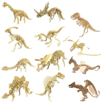 diy dinosaur puzzle 3d three dimensional wooden childrens educational toys pupils handmade materials