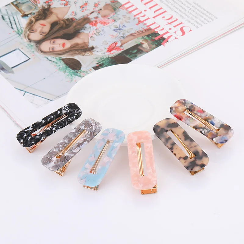 Модные заколки lzhlq с металлическим покрытием геометрические полые гладкие милые