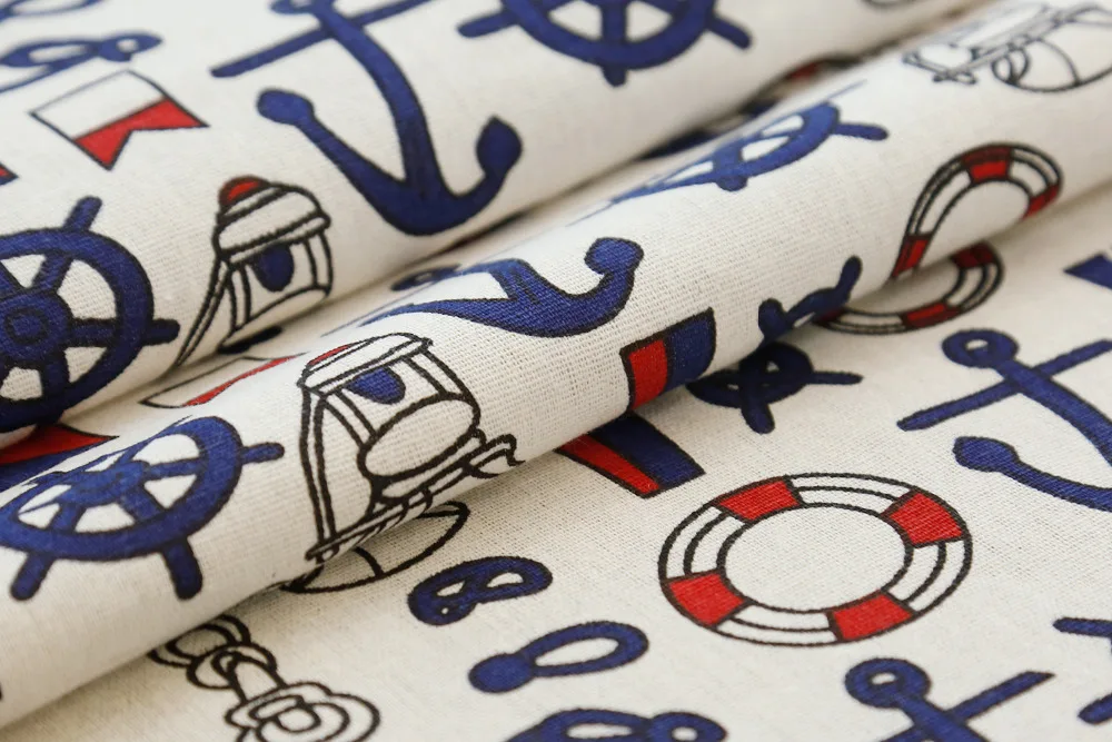 Высокая Класс льняная летняя шляпа из хлопка синего цвета с морским мотивом