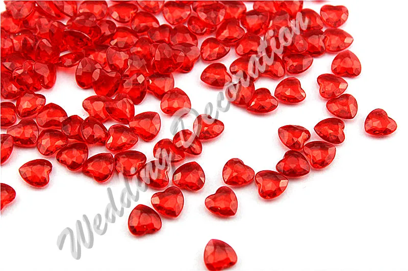 Бесплатная доставка 1000 шт./лот 12 мм акриловые красные сердца форма Свадьба/День