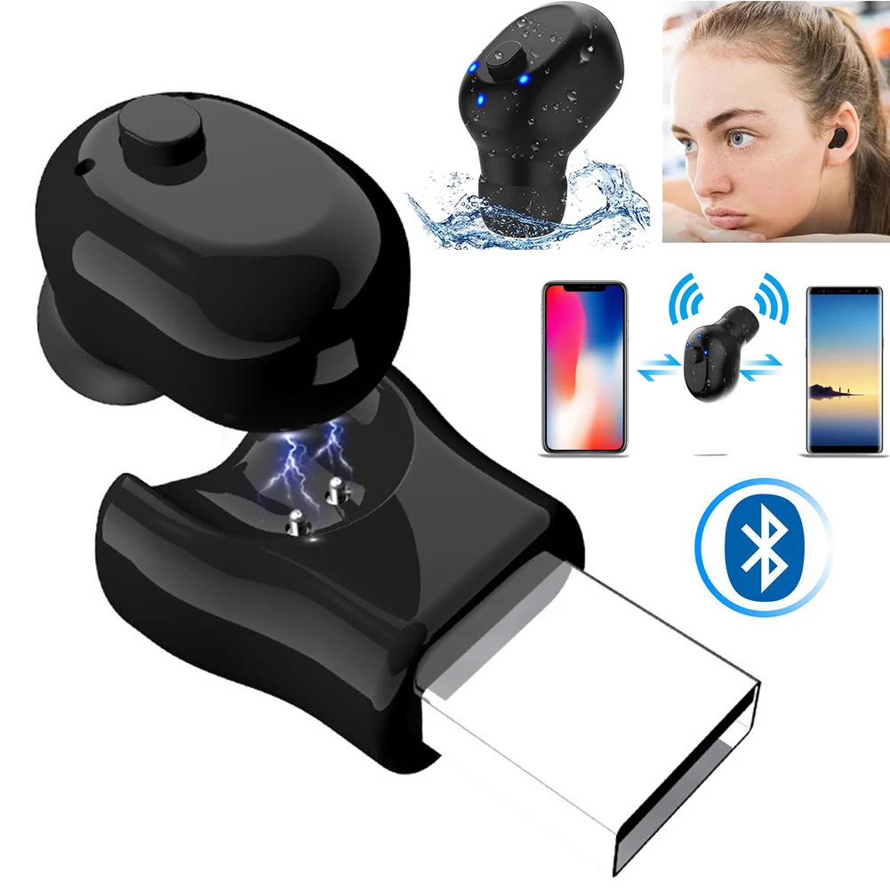 Наушники вкладыши водонепроницаемые портативные bluetooth наушники беспроводной