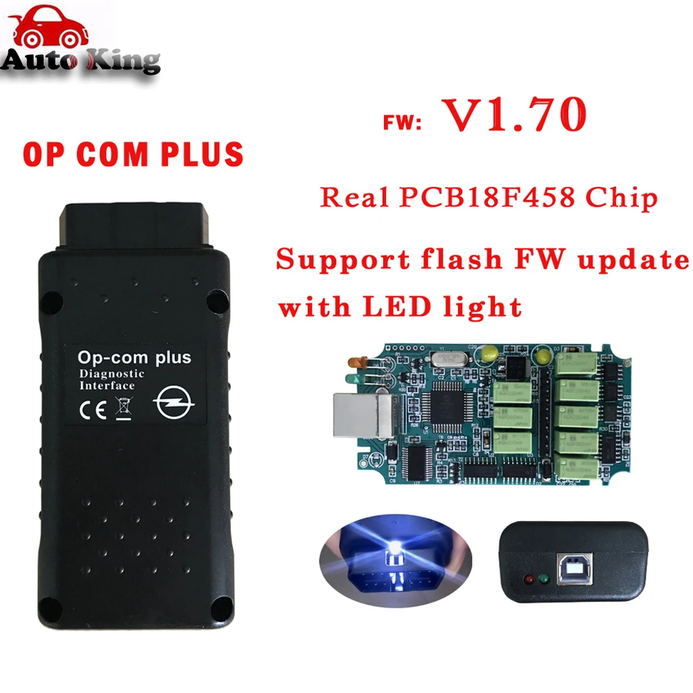 С чипом PIC18F458! Лучшее качество! v1.70 OBD2 Op-com/Op Com/Opcom plus для opel scan tool Поддержка FLASH FW обновление