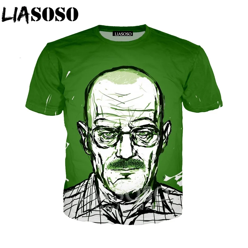 LIASOSO Летний Новый мужской женский модный свитшот 3D принт сериал Breaking Bad футболка с