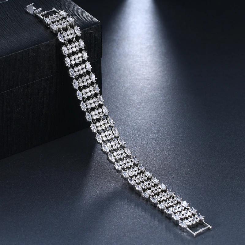 Бренд EMMAYA новый роскошный браслет закрепляющий фианиты серебряный