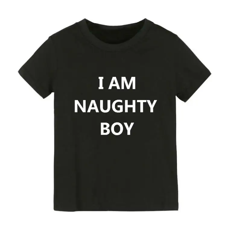 Детская футболка с принтом I AM NAUGHTY BOY|Футболки для мальчиков| |