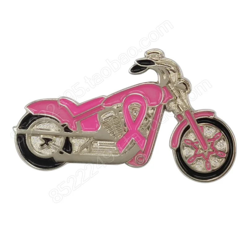

Breast Cancer Awareness Motorcycle Pink Ribbon Lapel Pins