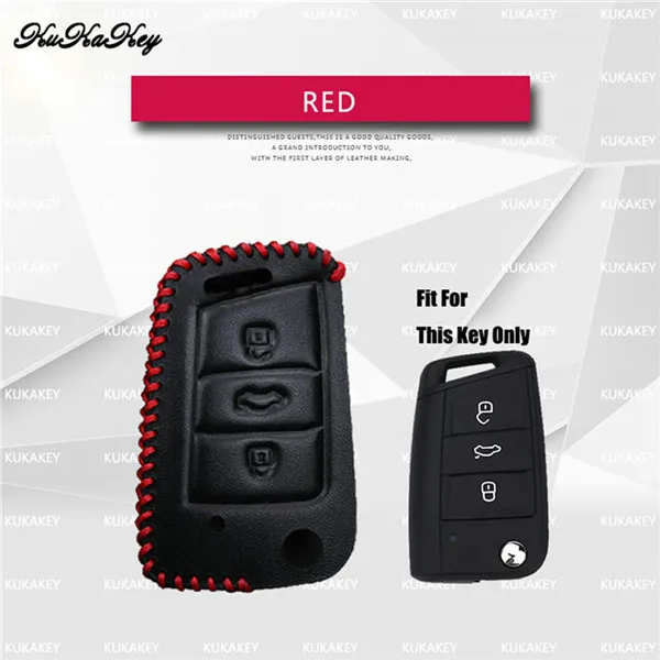 Red For Seat Натуральная кожа автомобиля ключ чехол для сиденья Леон 2 FR 5F Mk3 Cupra Ibiza Ateca Altea Toledo Alhambra оболочка для Smart ключа аксессуары - Название цвета: Red For Seat
