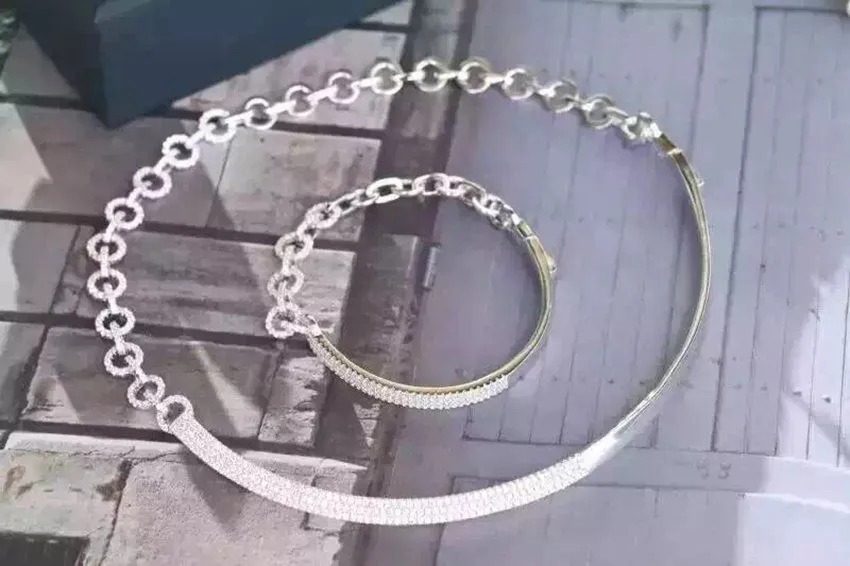 Роскошный браслет цепочка из стерлингового серебра 925 пробы с цирконием ААА A * M