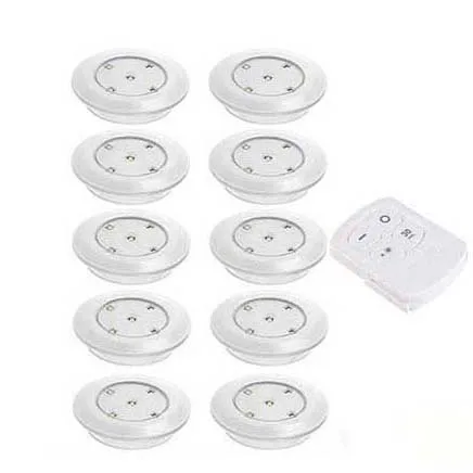 10 lamp 1 controller Беспроводной затемняемый сенсорный датчик Светодиодная подсветка под шкаф светодиодный шайба светильник s настенный светильник шкаф кухонный ночной Светильник - Цвет: 10 lamp 1 controller