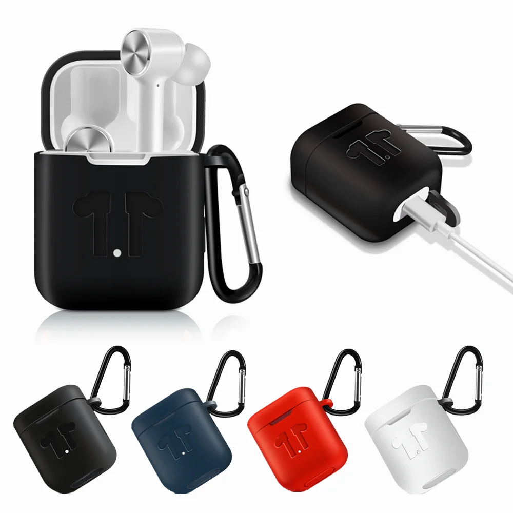 Силиконовый чехол для Xiaomi Airdots Pro Наушники защитный чехол для Xiaomi Air TWS гарнитура зарядная коробка с карабином сумка с крючком