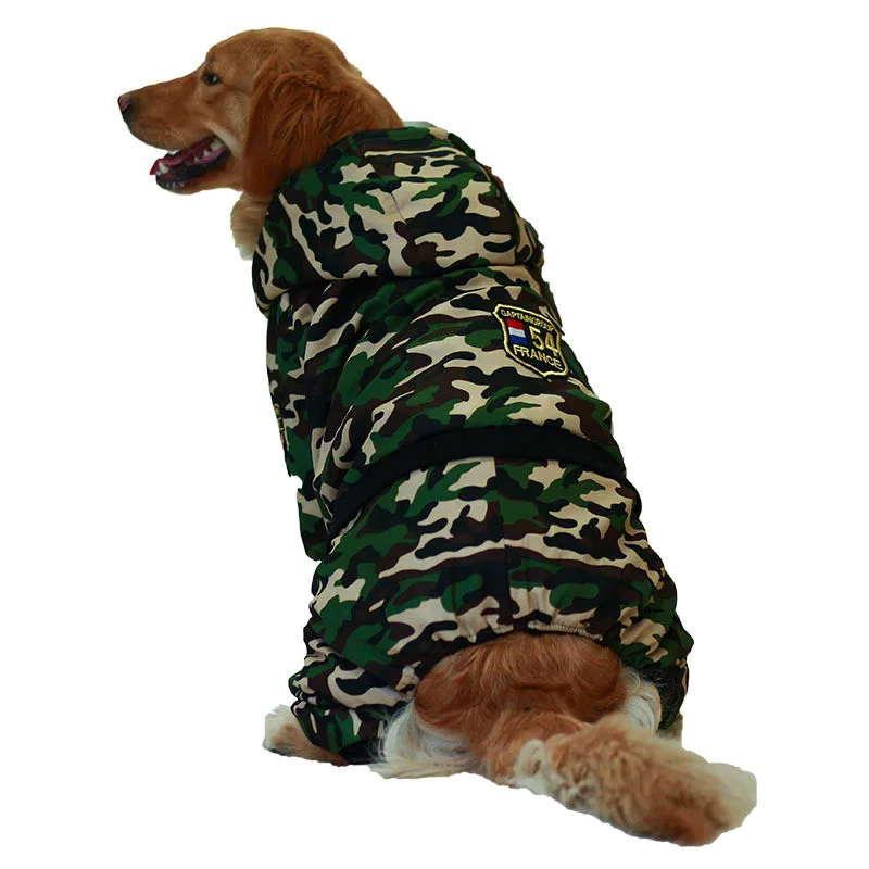 Camouflage Камуфляжная одежда для собак, зимний теплый шикарный комбинезон с капюшоном, золотистый ретривер, пальто для собак, куртка для больших собак, Perro Ropa Perrp - Цвет: Camouflage