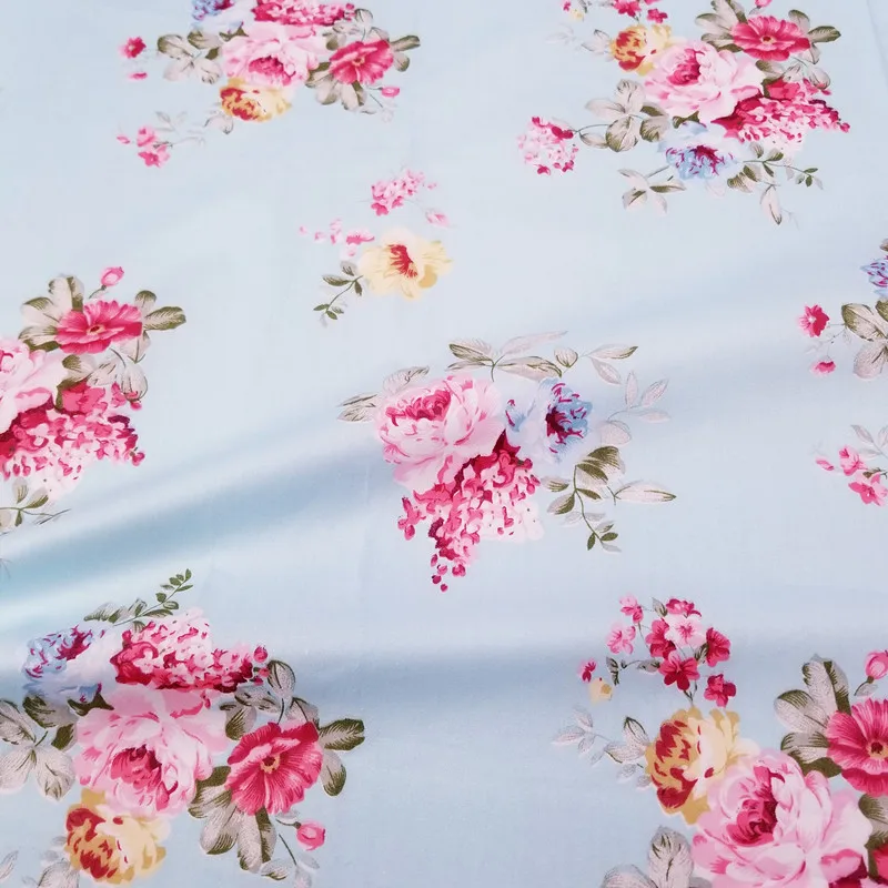 Flower Printed Cotton Twill Fabric For Patchwork DIY Sewing Quilted Baby Dress Bed Sheet Textile Material | Дом и сад