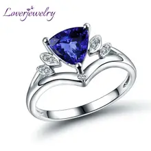 Кольцо из танзанита с натуральным танзанитом 7x7 мм|gold natural|tanzanite