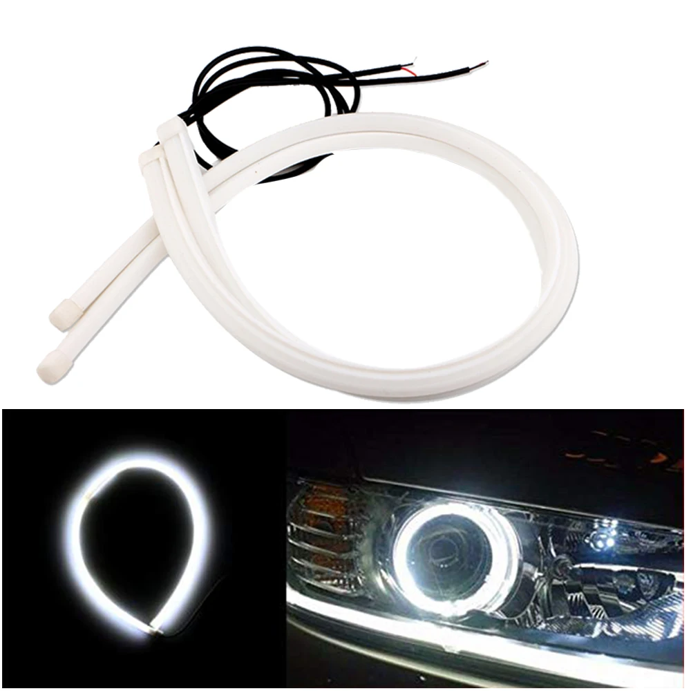 YSY 2x30 см 45 60 гибкие DRL светодиодные дневные ходовые огни мягкая трубка