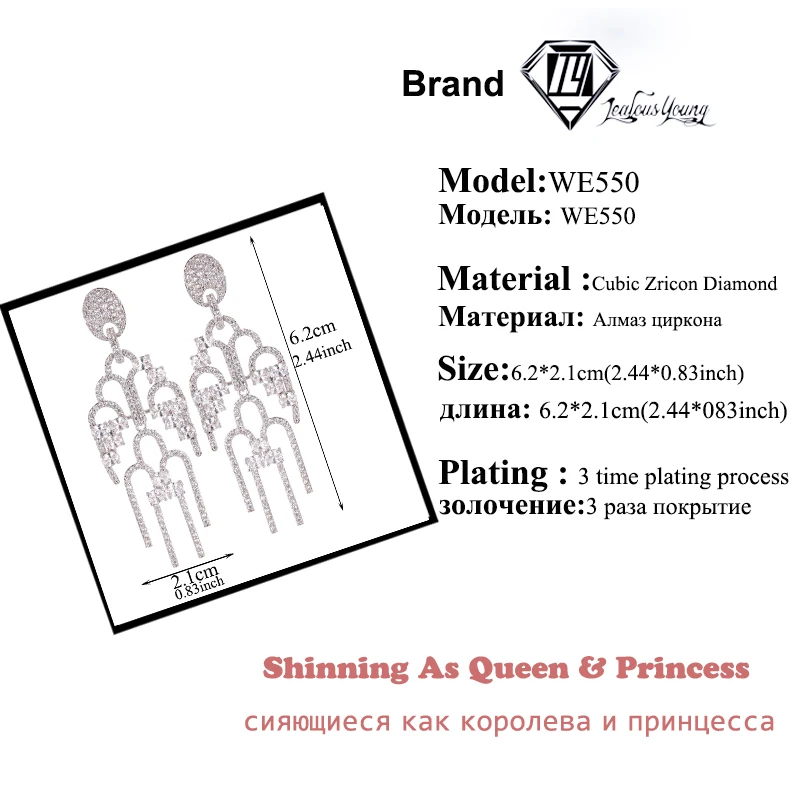 2018 винтажные зеленые круглые серьги с камнями CZ для женщин Свадебные Длинные