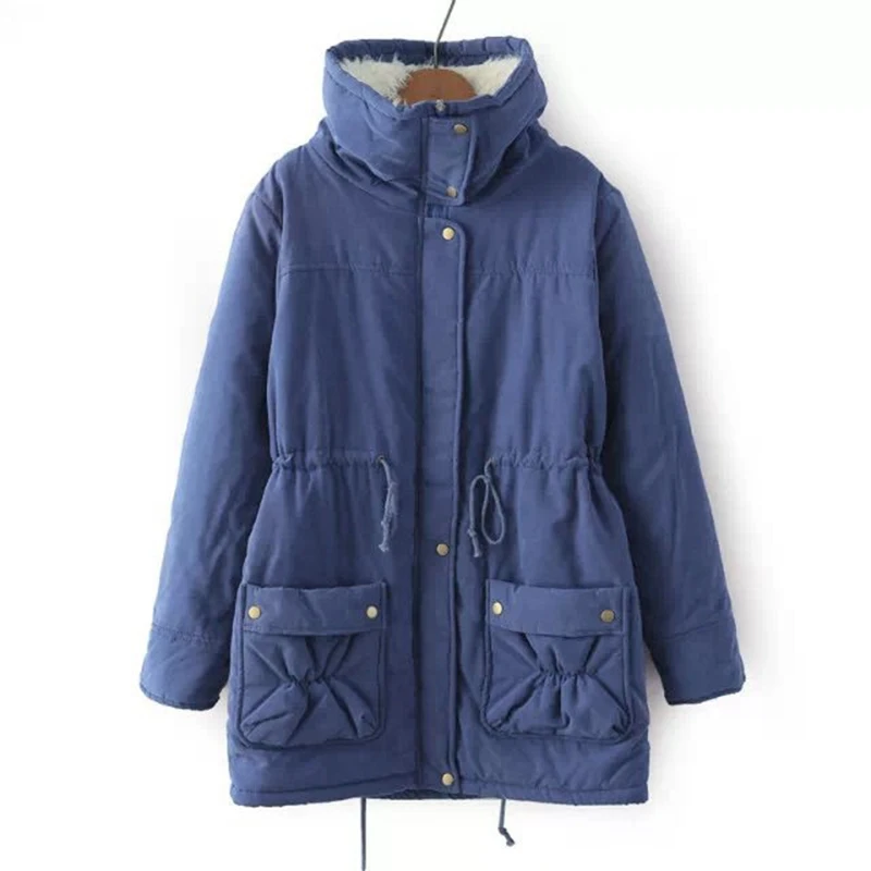 

SWYIVY Women's Winter Coats Parkas Mid Long 2019 New Green Fur Inside Warm Coat Jackets For Women Winter Outwear Coats Design