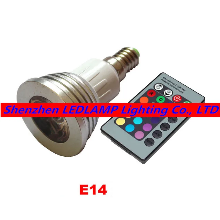 500 комплектов 3 Вт LED RGB прожектор изменяемый цвет Светодиодная лампа Точечный