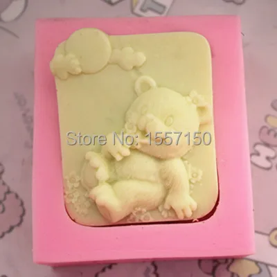Силиконовые Медвежонок и солнце торт Шоколадное Мыло пудинг желе конфеты