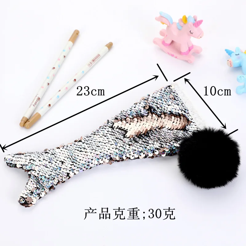 10 шт./партия пенал для карандашей с блестками и русалочкой девочек школьный