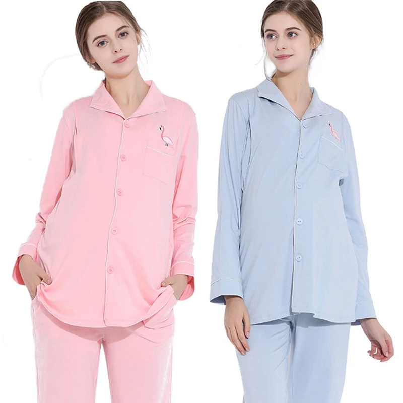 Для беременных зимняя Пижама для кормления грудью одежда беременности пижамный