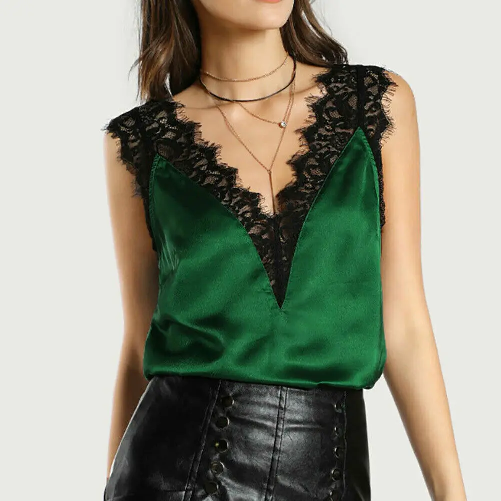 Женская Свободная блузка без рукавов повседневная хлопковая с глубоким