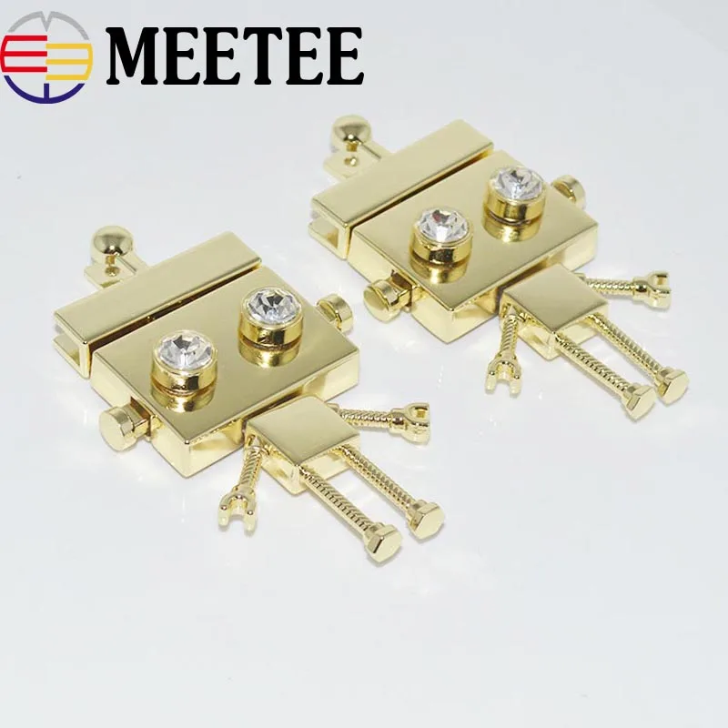 Meetee 1 комплект(3 шт.) металлический замок для сумки пряжки комбинированная застежка замок Сделай Сам багажная сумка кошелек Кожа ремесло фурнитура Аксессуары BD453