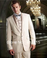 free shippingcustom beige wedding groom wear dressnotch lapel best man groomsmen men wedding tuxedosuitmen suit wedding
