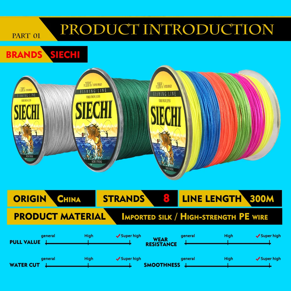 Леска рыболовная плетеная из 8 нитей 300 м 20 88Lb|line multifilament|fishing linefishing multifilament |