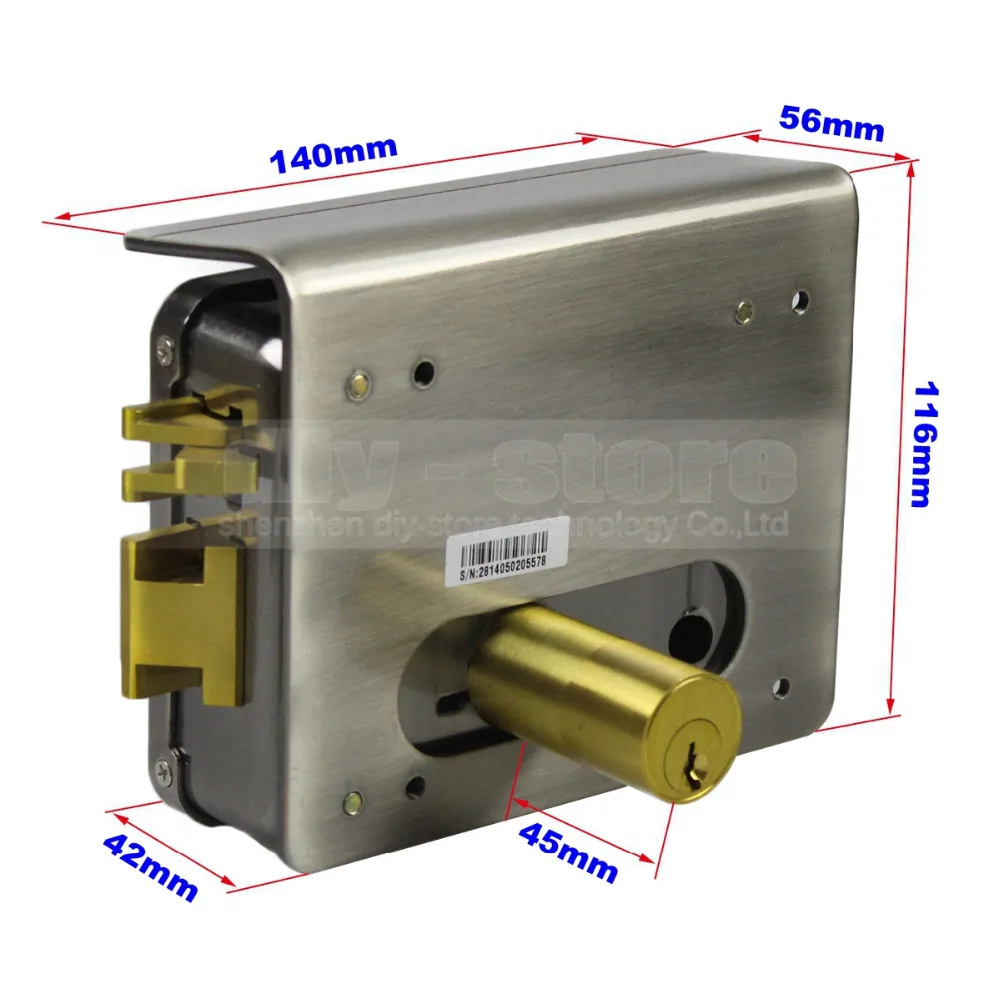 Diysecur водонепроницаемый Электрический замок системы безопасности двери rim lock для
