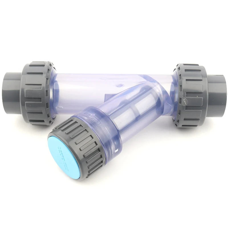 

1pc 20~63mm Y-Type Transparent Filter Micro Irrigation System Water Pipe Filter Fish Tank Aquarium Visible PVC Pipeline Filters