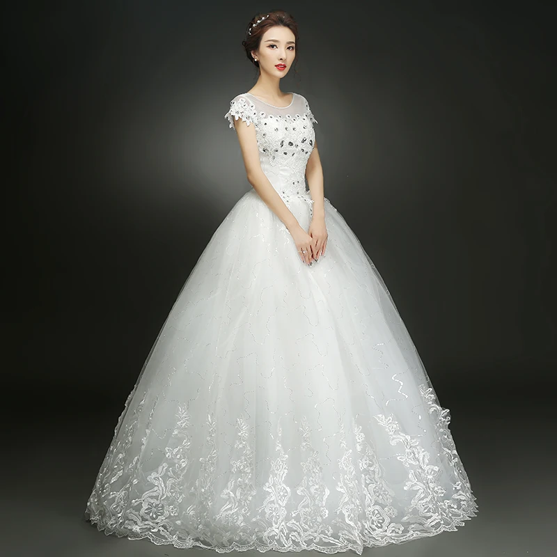Кружевное свадебное платье с цветочным принтом со шнуровкой сзади|princess ball gown|ball