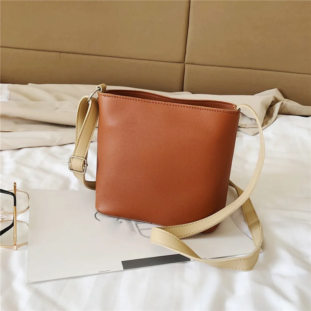 

Luxury Fashion Ladies Solid Color Retro Versatile Shoulder Bag Messenger Bag Handbag Crossbody Purse PU for Women Female