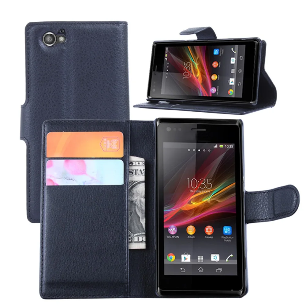 Чехол Cyboris для Sony xperia M C1905 C1904 Experia Dual C2004 C2005 флип кейс Lichi кобура из искусственной