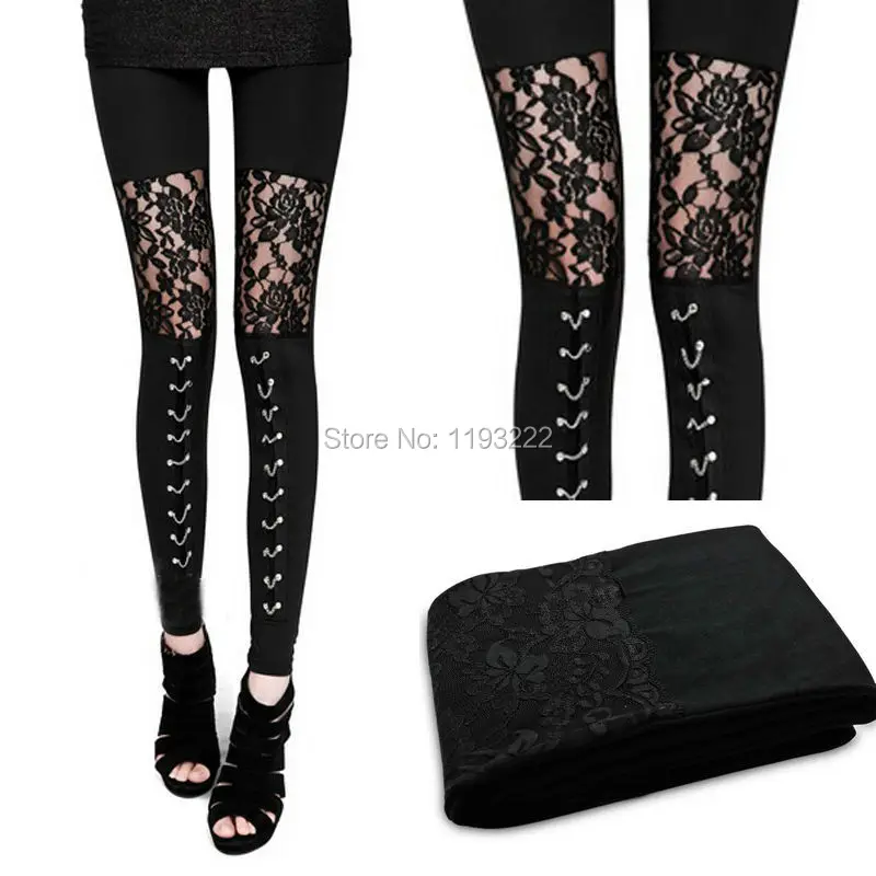Женские черные готические повседневные прозрачные колготки ткань цепочка в