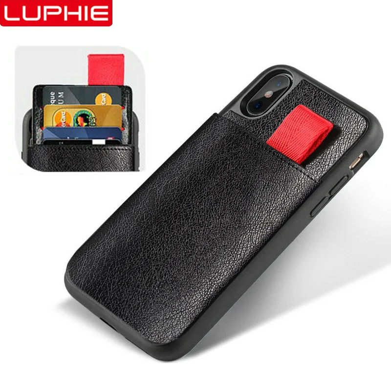 Роскошный кожаный чехол кошелек LUPHIE для iPhone X XS Max XR 8 7 6S Plus с отделением карт 11 Pro