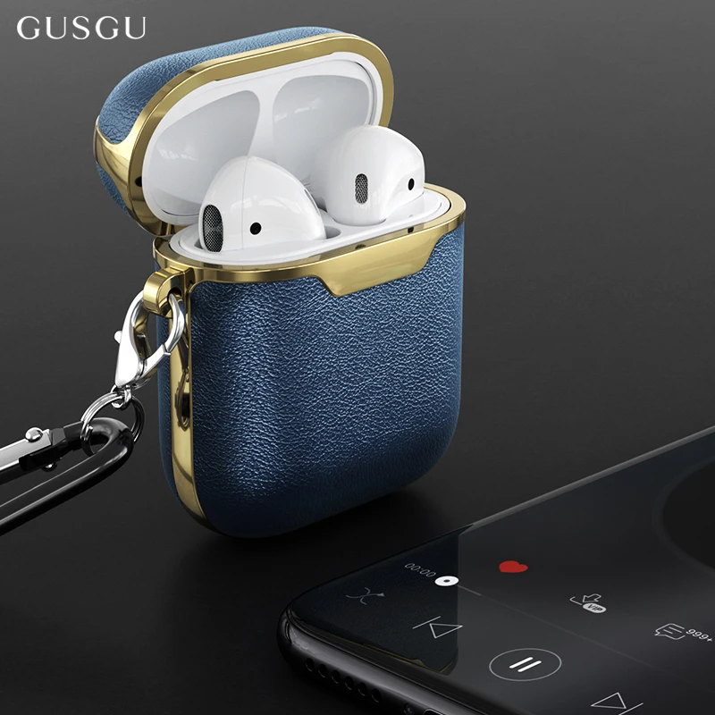just as the picture Чехол для наушников Кожаный чехол для Airpods для Apple Air Pods Чехлы Bluetooth наушники защита для кожи Аксессуары для наушников - Цвет: just as the picture