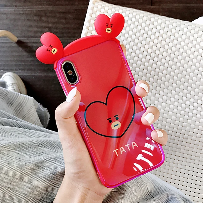Милые 3D Кукла мультфильм сердце любовь облака блеск Мягкие TPU чехол для Apple iPhone X 6 S