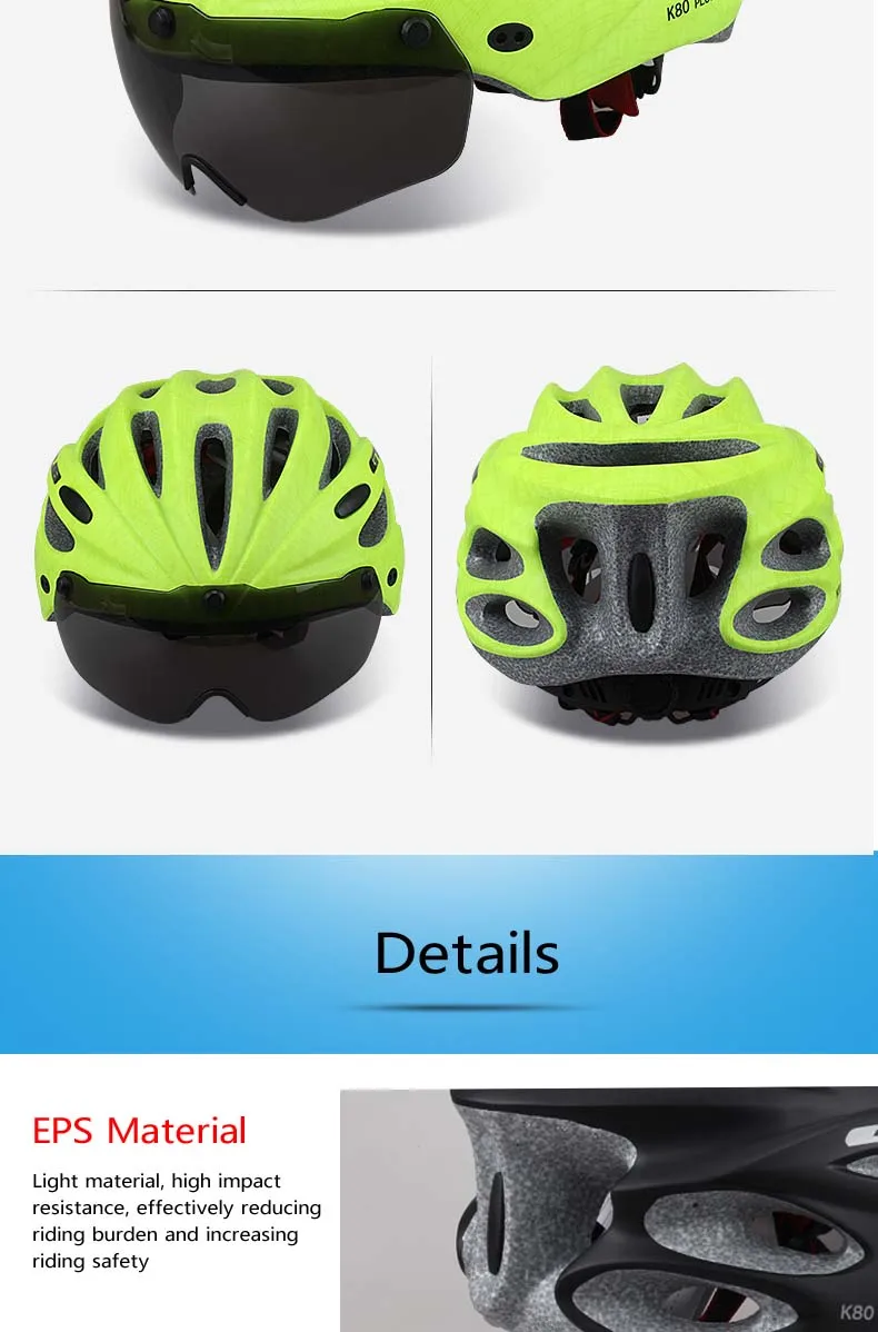 Велосипедный шлем отлиты MTB дорожный гоночный велосипед Безопасный Кепки Велоспорт шлем с магнитом адсорбции очки GUB K80 плюс
