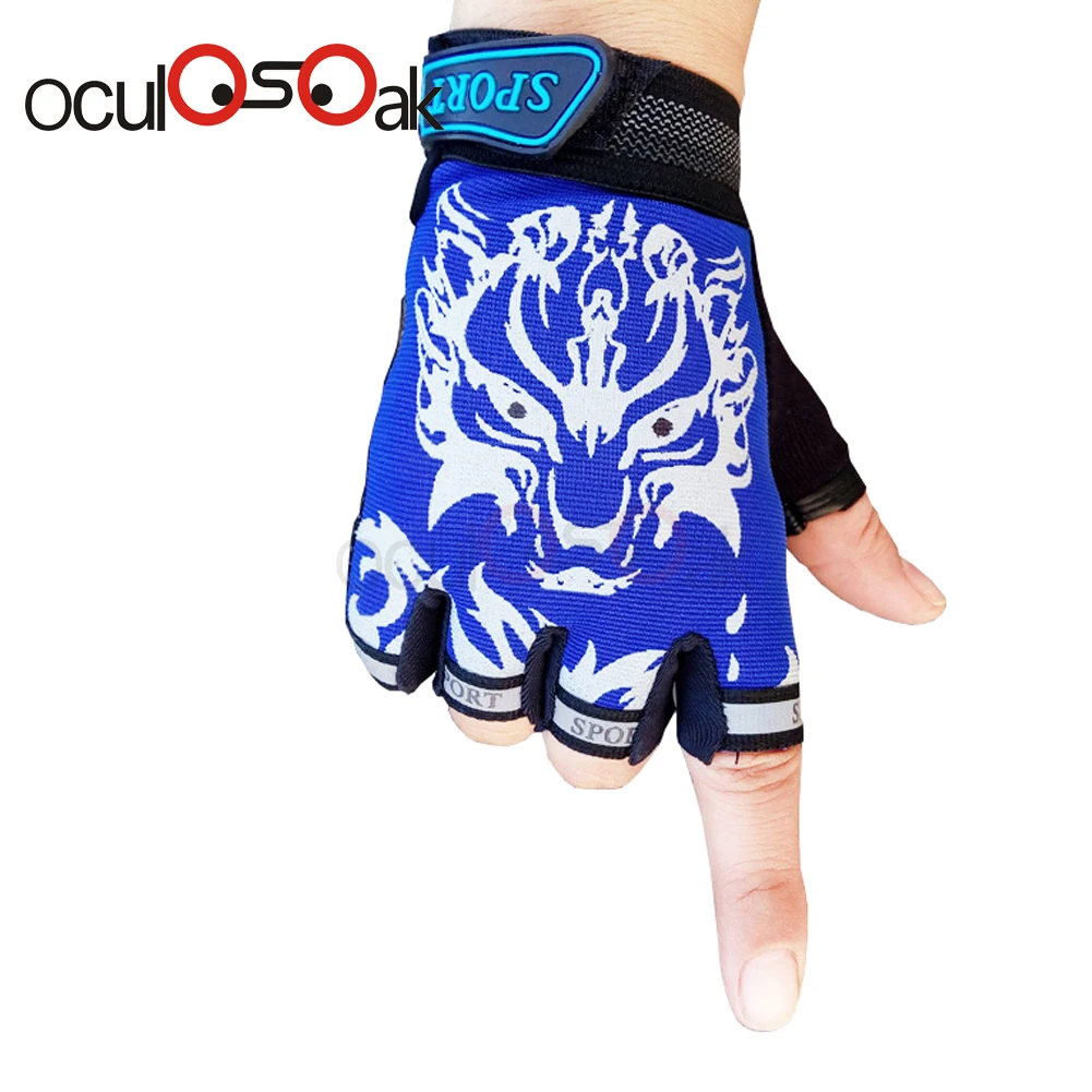 Спортивные перчатки для детей детские варежки с полупальцами Мультяшные без